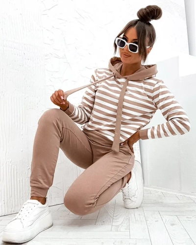 Жіночий комплект з бавовни в смужку Royalfashion