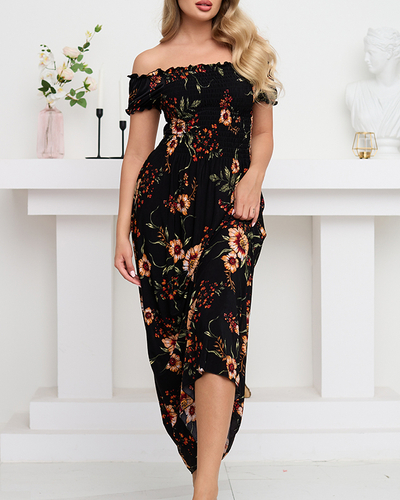 Жіноча чорна квіткова сукня максі - Одяг