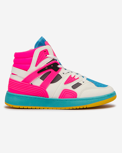 Fuchsiová dámská vysoká sportovní obuv s barevnými vložkami Ogera - Obuv