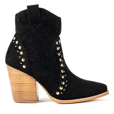 Černé kovbojské boty na vysokém sloupku Gana - Obuv