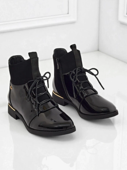 Лаковані жіночі ботильйони на шнурівці Avoria