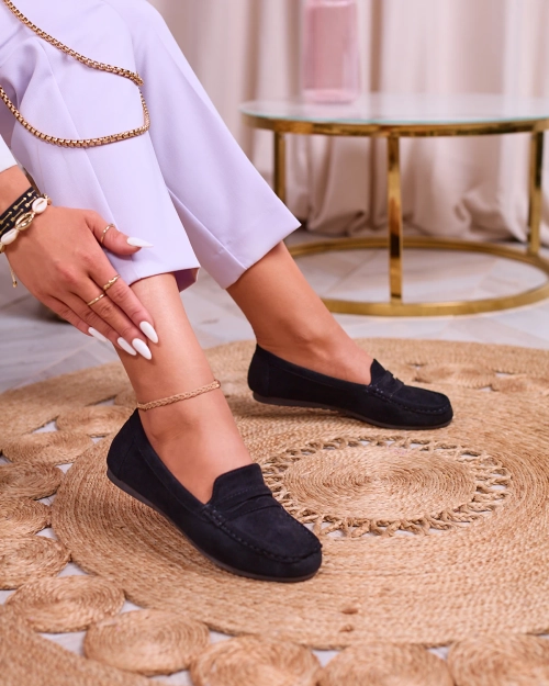 Royalfashion Жіночі мокасини з екозамші чорного кольору Ziffig