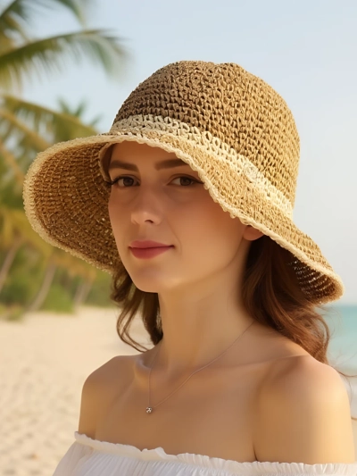 Royalfashion Dámský slaměný klobouk Sun Bloom