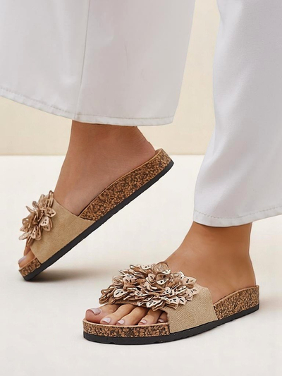 Royalfashion dámské sandály s květinami Occes