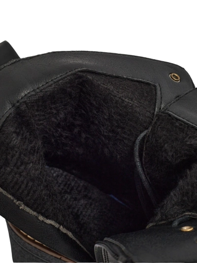 Černé Dámské Kožené Kotníkové Boty 'Aurelia' na Stabilním Sloupku 7,5 cm