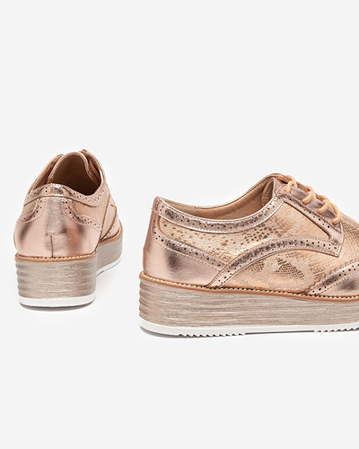VÝSTUP Růžové a zlaté dámské boty s vsadkami z hadí kůže Fin - Footwear