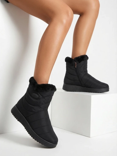 Dámské kotníkové boty Diana Černé Textilní Pohodlné na Zimu