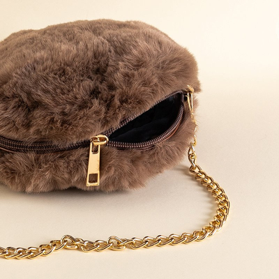 Коричнева хутряна сумочка