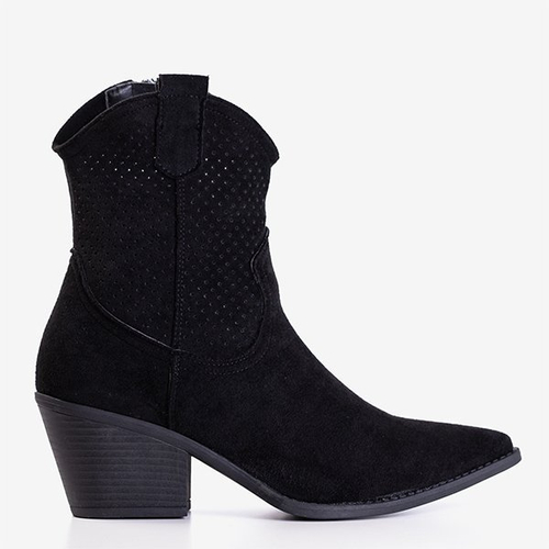 Чорні ажурні черевики типу ковбойських Bakkerom - Взуття