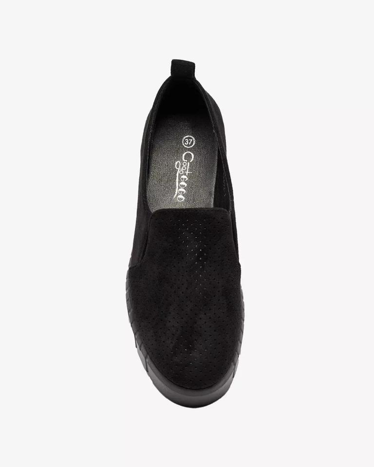Černé dámské slip on tenisky Openwork Cegeti - Obuv