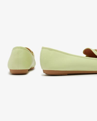 Зелені жіночі мокасини з екошкіри з декором Wiwet-Footwear