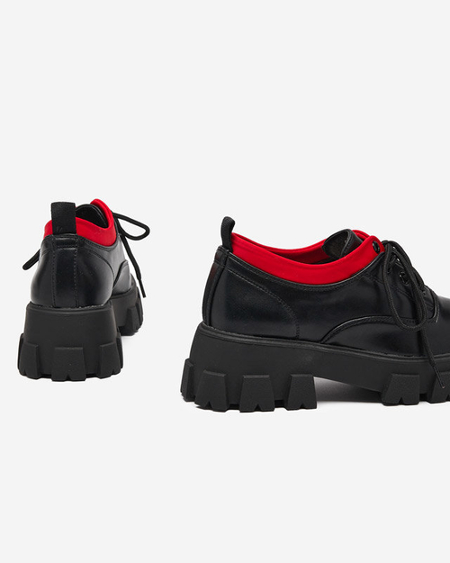 Чорні жіночі черевики на шнурівці Ozudu