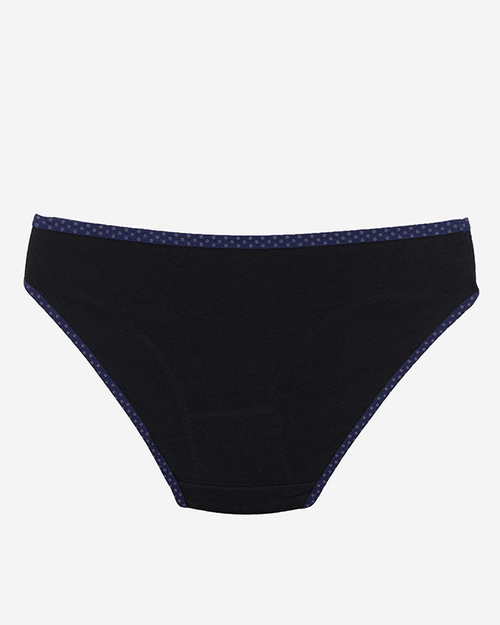 Чорні бавовняні жіночі трусики в крапки - Нижня білизна
