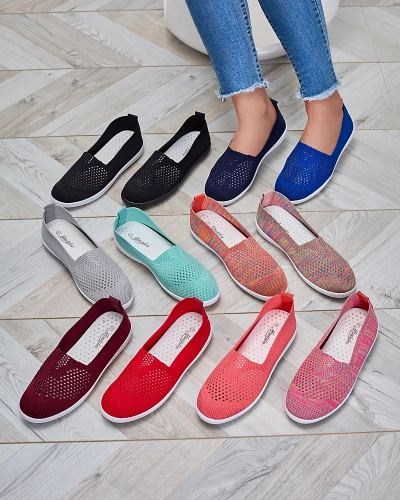 Ажурні темно-сині тканинні сліпони Sadola - Взуття