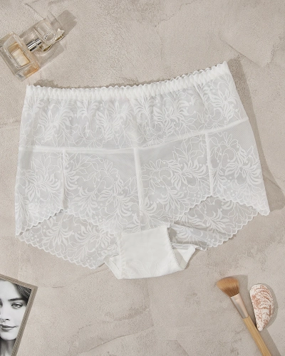 Трусики максі Royalfashion Delicate білі PLUS SIZE