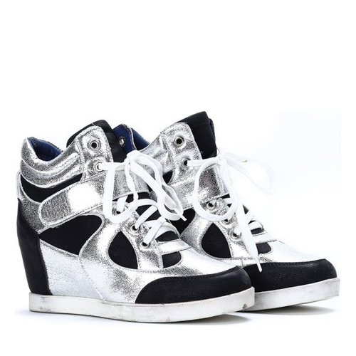 Czarno-białe,zimowe sneakersy - Obuwie