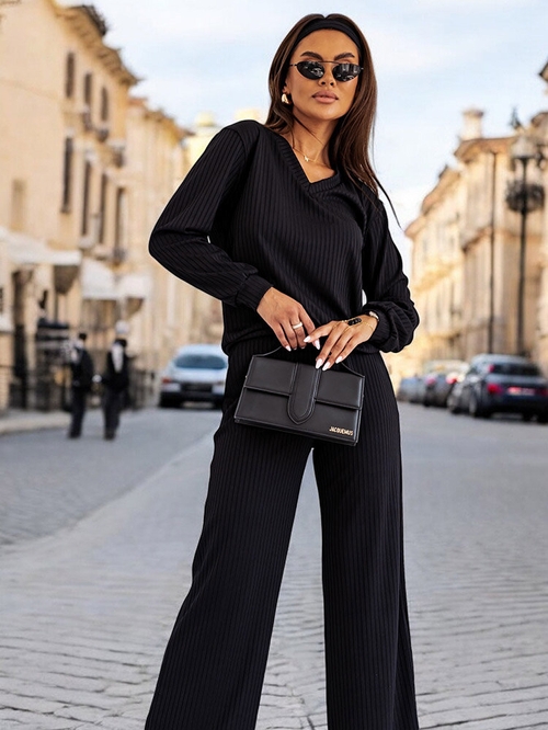 Жіночий ребристий бавовняний комплект Royalfashion