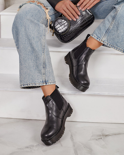 Royalfashion Dámské kožené boty Movitas eko