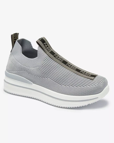 Dámská nazouvací sportovní obuv s nápisy v šedé barvě Cerppa- Footwear