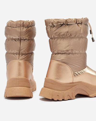 Рожево-золоті жіночі стьобані зимові черевики Dessi