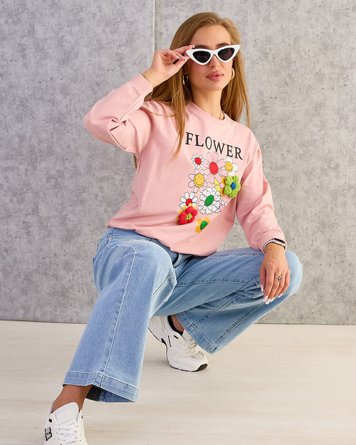 Жіночий бавовняний світшот з тонким принтом Royalfashion