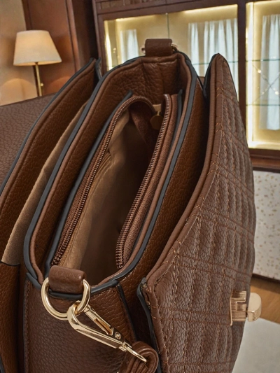 Dámská Kabelka Luna Tmavě Hnědá Eko Kůže Elegantní