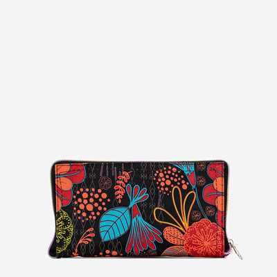 Чорна складна сумка-шоппер з кольоровим візерунком - Аксесуари