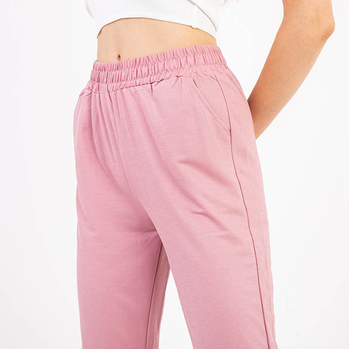 Жіночі рожеві тканинні штани - Одяг