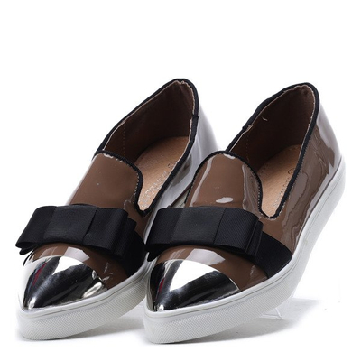 Туфлі з лакованим носком у кольорі хакі Barbara- Взуття