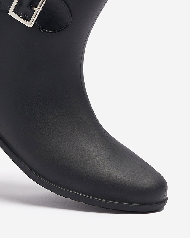 Matné černé dámské holínky do deště s přezkou Safoci - Obuv