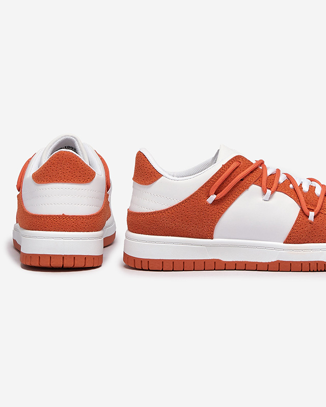 Royalfashion Dámské sportovní tenisky v bílé a oranžové barvě Riloxi