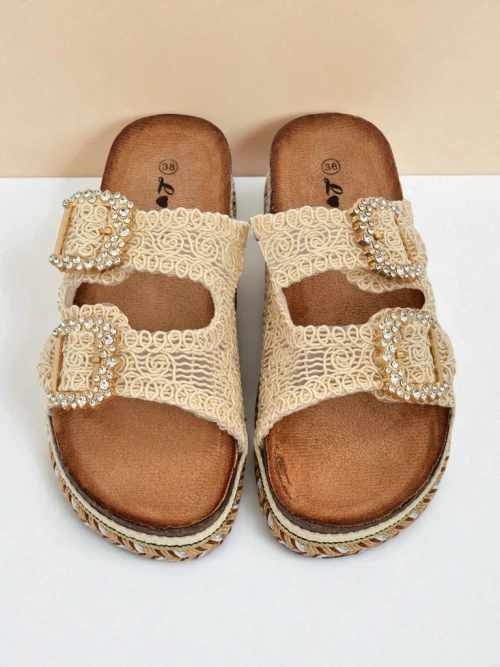 Royalfashion Жіночі мюлі з пряжками зі стразами GlamCork