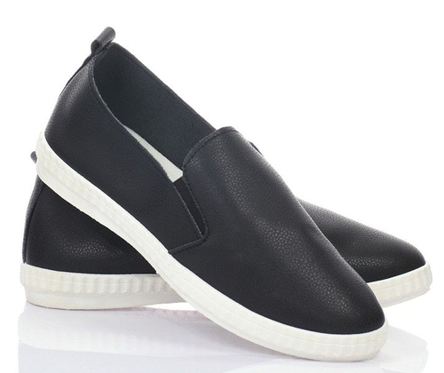 Czarne trampki slip on - Obuwie