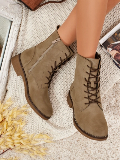 Eko kožené matné šněrovací kotníkové boty Treviline