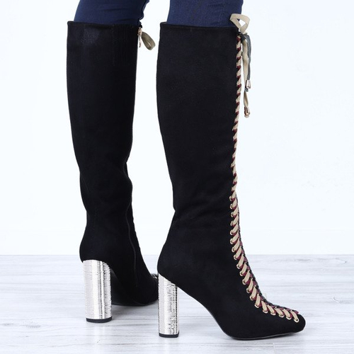 Чорні черевики з плетеними шнурками Kira - Взуття