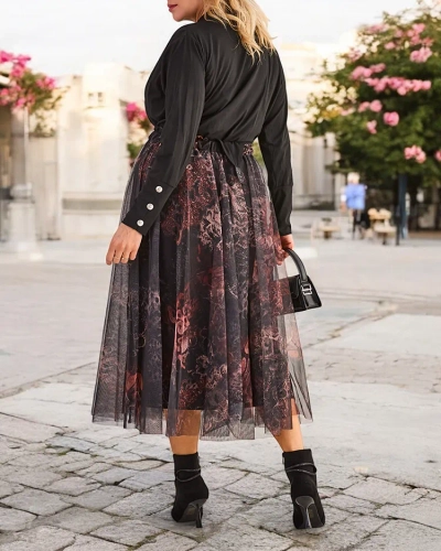 Dvouvrstvá midi sukně Royalfashion pro ženy
