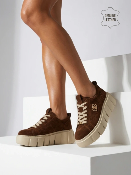 Спортивні жіночі снікерси з натуральної шкіри Renos