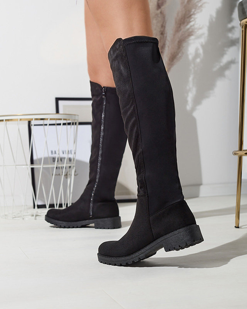 OUTLET Жіночі чорні чоботи з екозамші Asogg- Footwear