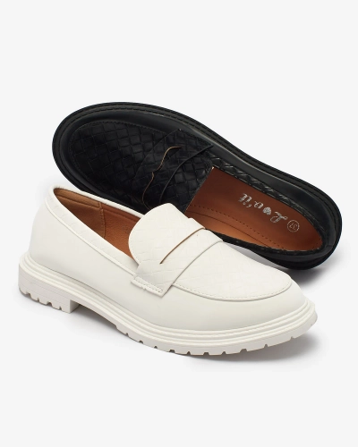 OUTLET OUTLET Royalfashion Білі жіночі мокасини з тисненням Tewneris