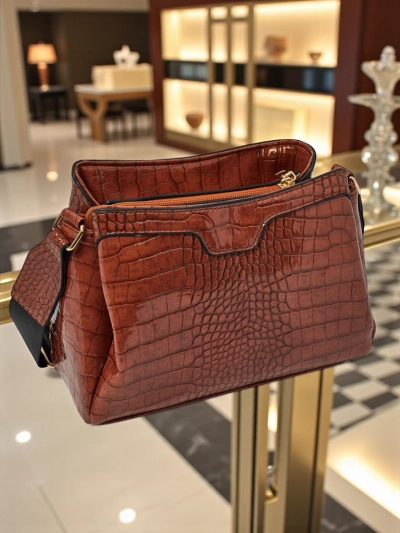 Лакована маленька жіноча сумка з екошкіри Midnight Fern