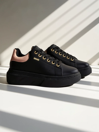 Жіночі снікерси Callista Royalfashion чорні платформи екошкіра