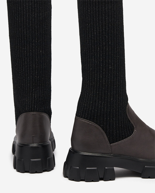 Чорно-коричневі високі жіночі чоботи Alerpi