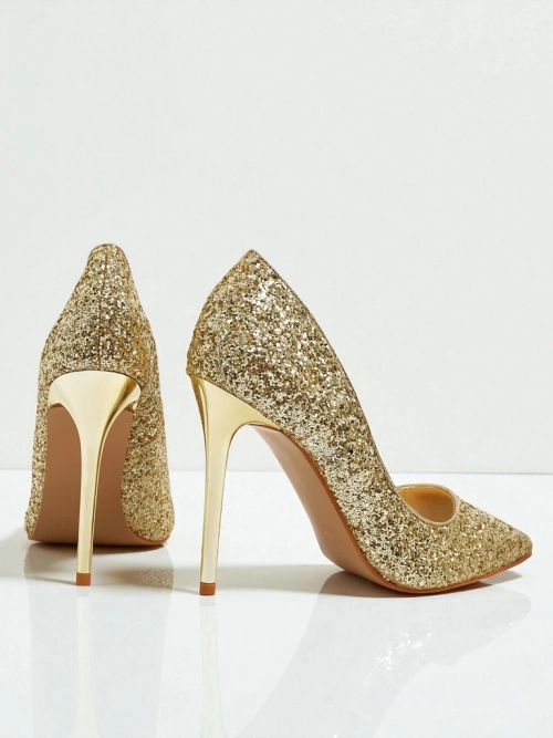 Жіночі туфлі-човники екошкіряні з блискітками Zavrimea