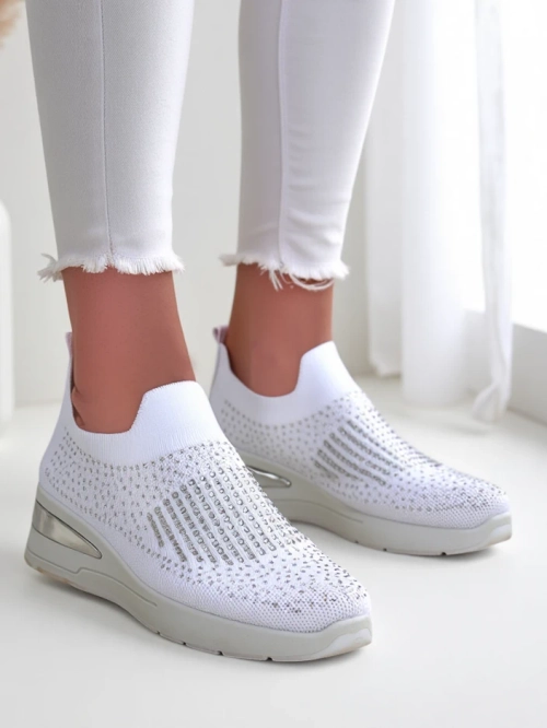 Королівська мода Жіночі снікери на платформі зі стразами Qelavise