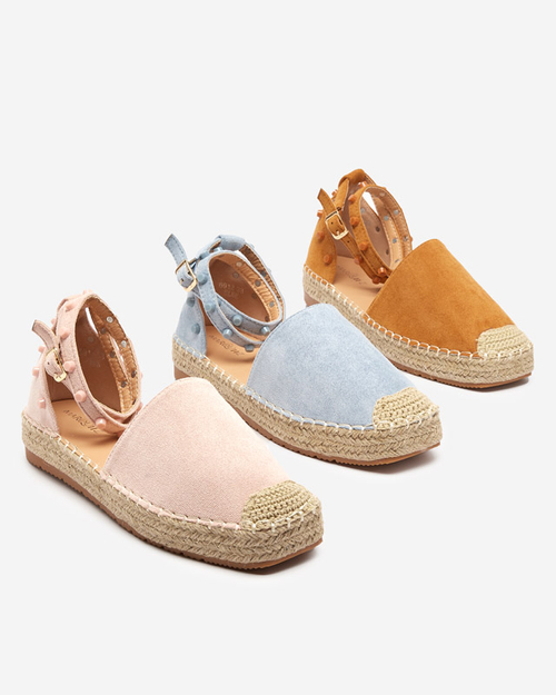 Світло-блакитні жіночі еспадрільі зі стразами Lonesi - Взуття