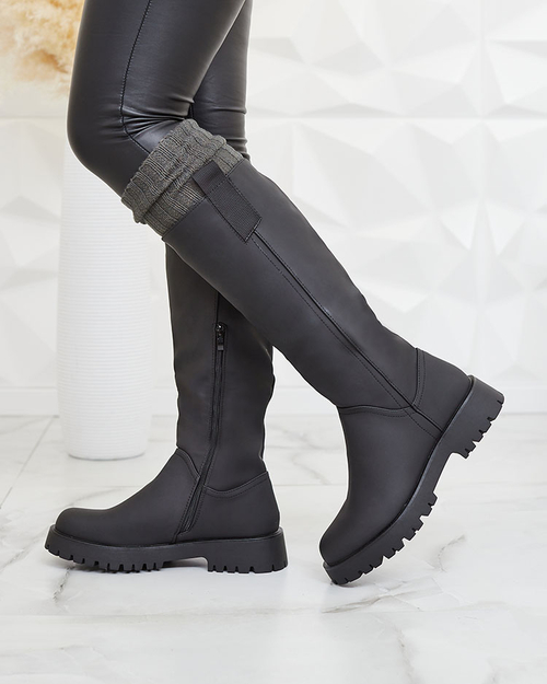 Жіночі високі чоботи Royalfashion чорного кольору Denesis