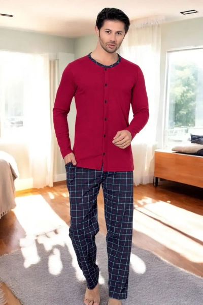 Royalfashion Чоловічі бавовняні піжами у клітку