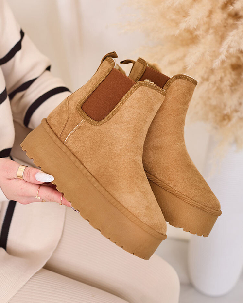 Royalfashion Коричневі жіночі черевики на платформі Stiellsia