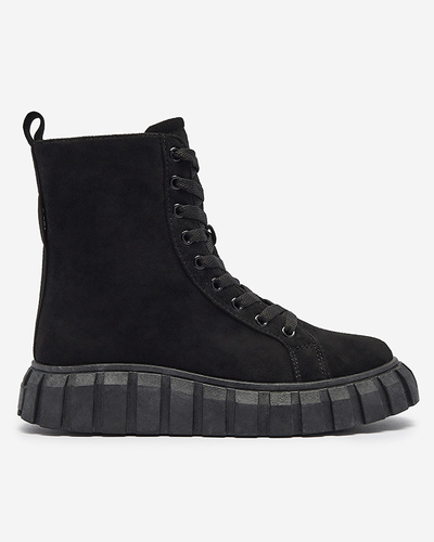 Černé dámské kozačky z ekokůže Alolu- Obuv