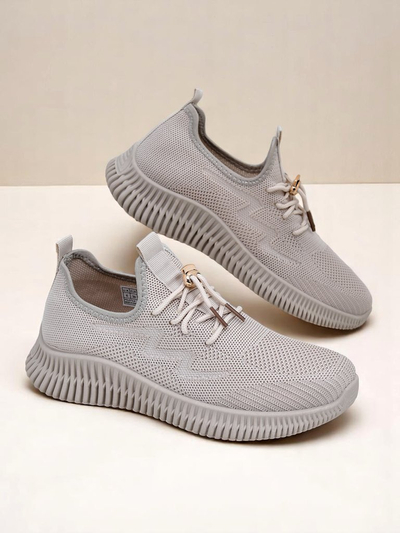 Aurelia Beige Royalfashion – Béžové dámské tenisky tkanina šněrovací